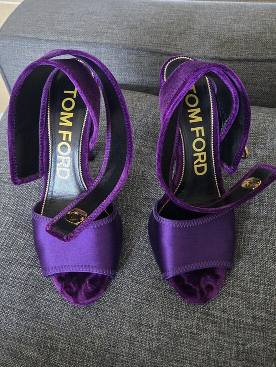 Tom Ford Shoes - TOM FORD Velvet D'orsay Pumps Heels Size US 8.5/ EUR 39 Purple Leather